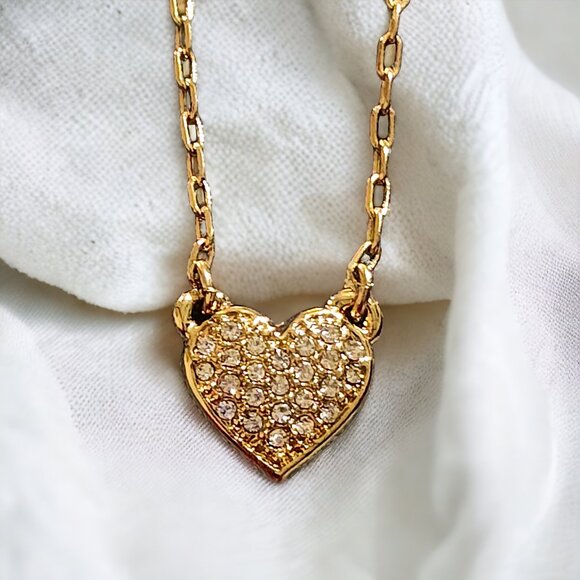 ANNE KLEIN Pave Crystal Heart Necklace - Picture 2 of 3